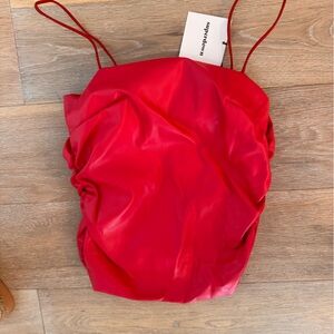 Superdown, red faux leather tank